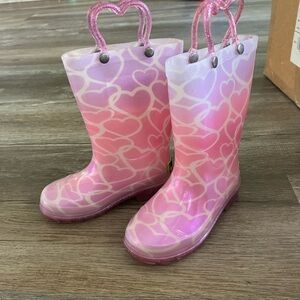 Western Chief Pink Heart Kids Rain Boots That Light Up
